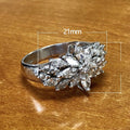Delicate Full Pave Zircon Floral Ring For Women Light Luxury Fashion Finger Jewelry view 5