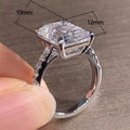 10x12 Princess Square Simulated Diamond Ring Fashion Versatile Rock Candy Wedding Jewelry view 5