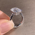 10x12 Princess Square Simulated Diamond Ring Fashion Versatile Rock Candy Wedding Jewelry view 3