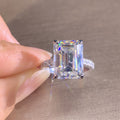 10x12 Princess Square Simulated Diamond Ring Fashion Versatile Rock Candy Wedding Jewelry view 2