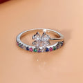 Japanese Korean Style Flower Color Zircon Ring For Women, Valentines Day Gift Fashion Finger Ring view 5