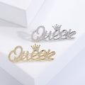 Alloy Zircon Queen Letter Brooch For Women's Apparel Decoration view 2