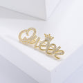Alloy Zircon Queen Letter Brooch For Women's Apparel Decoration view 3