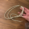 French Vintage Heart Pearl Layered Hip Hop Clavicle Necklace For Women view 2