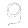 French Vintage Heart Pearl Layered Hip Hop Clavicle Necklace For Women view 5