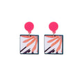 Sweet Colorful Cartoon Doll Geometric Acrylic Relief Rainbow Flower Star Vacation Stud Earrings view 5