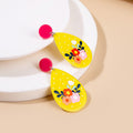 Sweet Colorful Cartoon Doll Geometric Acrylic Relief Rainbow Flower Star Vacation Stud Earrings view 4