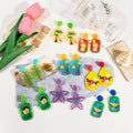 Sweet Colorful Cartoon Doll Geometric Acrylic Relief Rainbow Flower Star Vacation Stud Earrings view 1