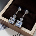 8x8mm Rock Candy Zircon Tassel Drop Earrings For Women, Slimming Round Face Fashion Jewelry view 3