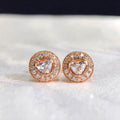 Korean Style Heart Zircon Stud Earrings For Women, Minimalist Niche Fashion Ear Jewelry view 8