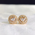 Korean Style Heart Zircon Stud Earrings For Women, Minimalist Niche Fashion Ear Jewelry view 7