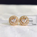 Korean Style Heart Zircon Stud Earrings For Women, Minimalist Niche Fashion Ear Jewelry view 5