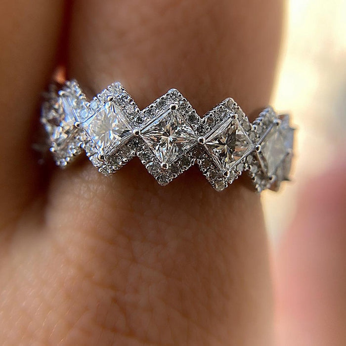 Hip Hop Classic Diamond Shape Cuban Ring European American Trendy Finger Ring For Men