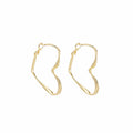 Elegant Irregular Liquid Metal Heart Hoop Stud Earrings For Women Minimalist Alloy Geometric Love Earrings view 5