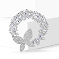 Copper Zircon Butterfly Wreath Brooch For Elegant Women Clothing view 4