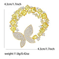 Copper Zircon Butterfly Wreath Brooch For Elegant Women Clothing view 5