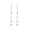Elegant 9 Pairs Geometric Alloy Rhinestone Stud Set On Black Card For Women Fashion Earrings view 4
