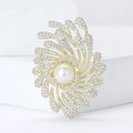 Copper Zircon Firework Brooch Pin For Women Coat Cardigan Decor view 4