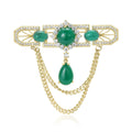 Copper Zircon Tassel Brooch For Luxury Court Style Apparel view 1