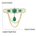 Copper Zircon Tassel Brooch For Luxury Court Style Apparel view 6