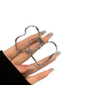 Minimalist Twisted Heart Iron Alloy Hoop Earrings With Silver Pin Cool Style Jewelry view 5