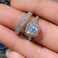 Full Pave Zircon Couple Ring Set European American Style Fashion Wedding Rings view 4