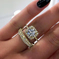 Full Pave Zircon Couple Ring Set European American Style Fashion Wedding Rings view 2