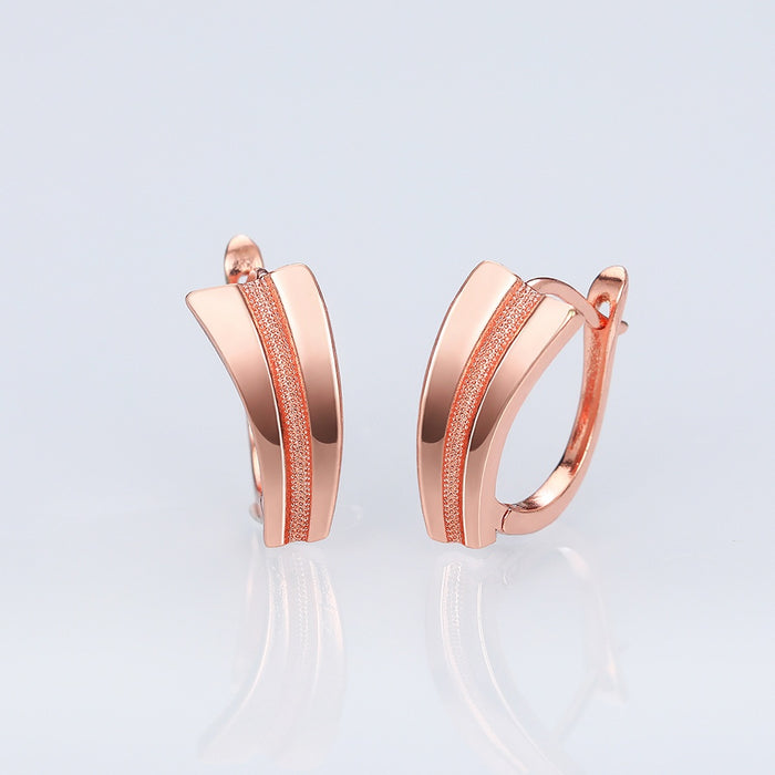 Copper Metal Geometric Hoop Ear Cuffs For Couples, European American Fashion Ear Jewelry Earrings