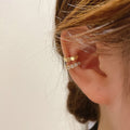 Real Gold Plated Copper Zircon Round Ear Cuff Clip-on Earrings Korean Minimalist Jewelry view 1