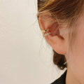 Real Gold Plated Copper Zircon Round Ear Cuff Clip-on Earrings Korean Minimalist Jewelry view 4