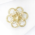 Alloy Pearl Hollow Double Camellia Brooch Pin for Coats view 4