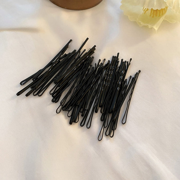 Korean Minimalist Black Alloy Irregular Hair Clip Jewelry Set For Women Daily Styling