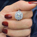 New Simulated Diamond Ring With Cluster Zircon Stones, Fashion Engagement Jewelry For Women view 1