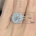 New Simulated Diamond Ring With Cluster Zircon Stones, Fashion Engagement Jewelry For Women view 4