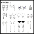 Elegant Alloy Liquid Metal Lava Drip Butterfly Bow Flame Note Rhinestone Pearl Stud Drop Earrings view 1