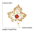 Copper Zircon Maple Leaf Brooch Pin For Coats And Shawls view 5