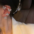 Korean Style Rhinestone Butterfly Bow Alloy Clip-on Earrings For Women Ear Cuff Jewelry view 4