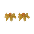 French Vintage Fabric Petal Cluster Stud Earrings Rococo Pastoral Spring Floral Ear Jewelry view 5