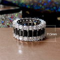 Sparkling AAA Grade Cluster Zircon Women's Wide Eternity Band Ring With Colorful Gemstone Style view 5