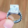 Luxury Square Cubic Zirconia Wedding Ring For Women, Copper Finger Jewelry view 3