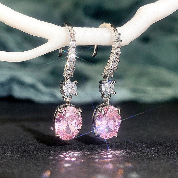 Fashion Colorful Rhinestone Drop Earrings Multi Color Series Statement Earrings