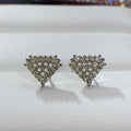 Sparkling Geometric Diamond Shape Stud Earrings For Women, Light Luxury Triangle Fashion Ear Jewelry view 6