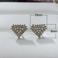 Sparkling Geometric Diamond Shape Stud Earrings For Women, Light Luxury Triangle Fashion Ear Jewelry view 5