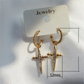 Copper Inlaid Zircon Geometric Cone Earrings For Women Hip Hop Rock Ear Cuff Jewelry view 5