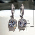 Sparkling Square Zircon Drop Earrings For Women, Light Luxury Commuter Hook Earrings view 4