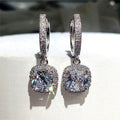 Sparkling Square Zircon Drop Earrings For Women, Light Luxury Commuter Hook Earrings view 6