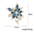 Gold Plated Copper Zircon Flower Brooch Pin For Elegant Apparel view 6