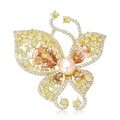 Copper Zircon Butterfly Brooch Pin For Women's Suits And Coats view 1
