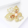 Copper Zircon Butterfly Brooch Pin For Women's Suits And Coats view 4