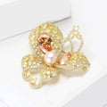 Copper Zircon Butterfly Brooch Pin For Women's Suits And Coats view 3